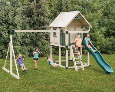 VINYL  SWINGSET AT PINE CREEK STRUCTURES IN YORK,PA.